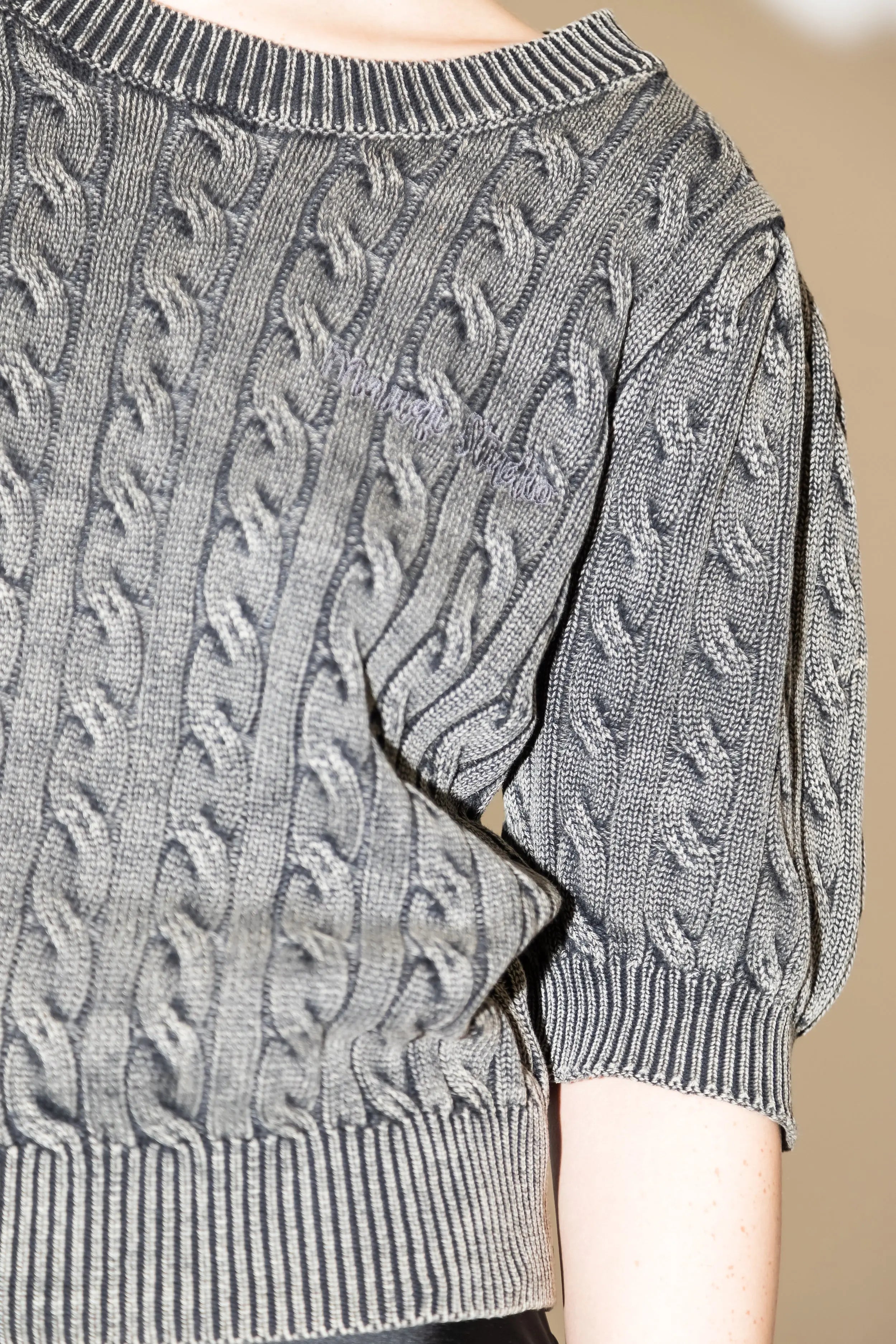 Canvas Cotton Cable Knit Top Marqi Studio