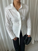 ELITE CINCHED WAIST SHIRT IN WHITE Marqi Studio