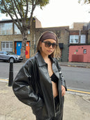 ELLIOT BRAIDED FAUX LEATHER JACKET Marqi Studio