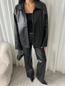 ELLIOT BRAIDED FAUX LEATHER JACKET Marqi Studio