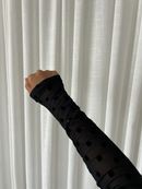 LELIA MESH TOP IN BLACK POLKADOT Marqi Studio